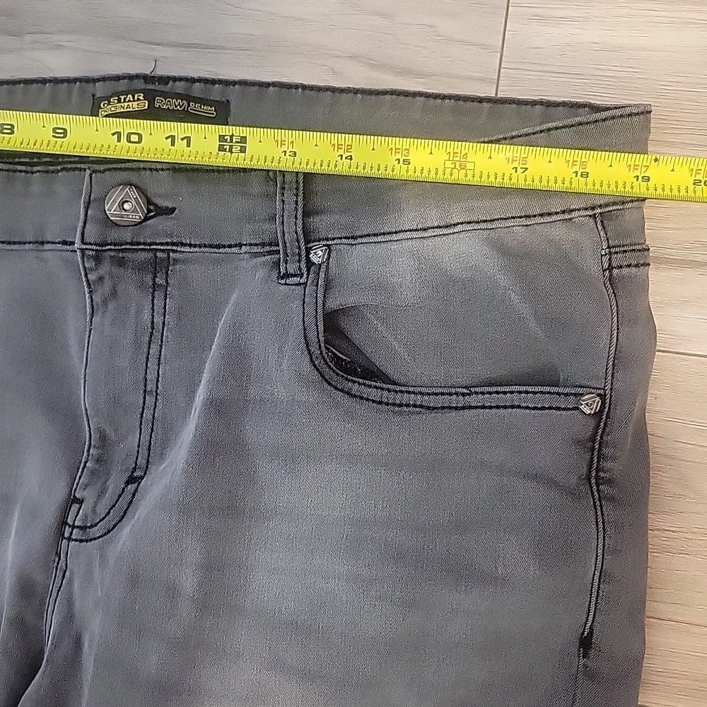 G Star Raw Jeans Mens 38x28 Gray‎ Stretch Straight Denim